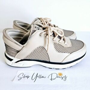 Zeba Mens Hands Free Adaptive Step In Shoes Wide Beige Leather Mesh Sz 8 Sh674.2